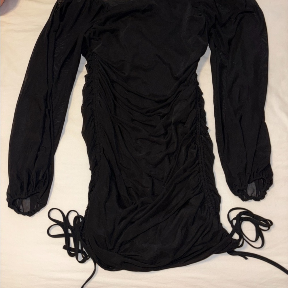 Elegant Black Ruched Dress